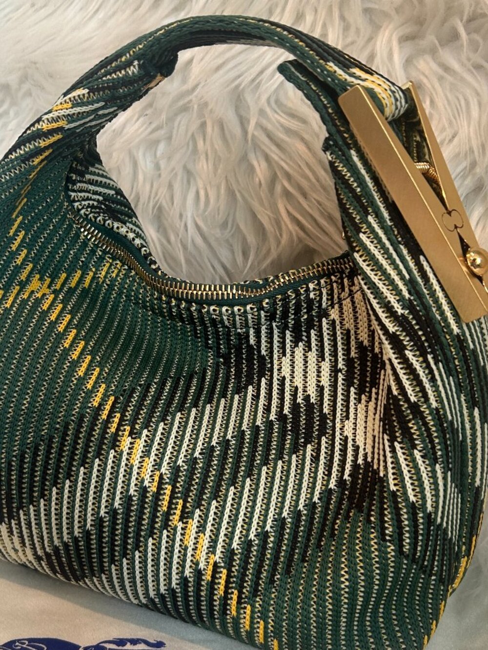 Burberry Knit Check Bag with dust bag